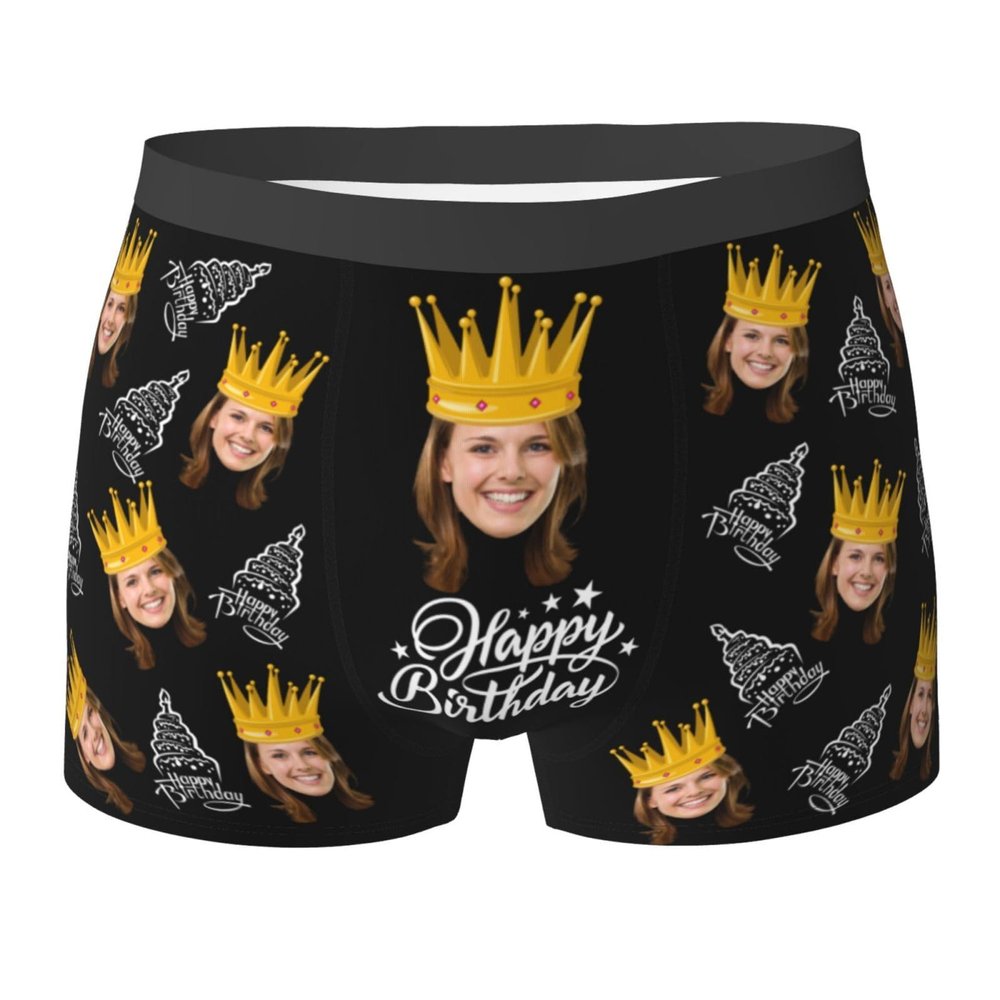 Custom Boxers for Men, Custom Funny Men's Underwear with Face, Customized Gifts for Him Large