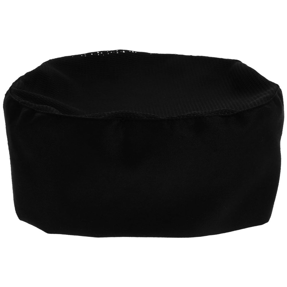 DEARMAMY Chefs Black Beanie Cap with Gauze Hat Adjustable Skull Cap for Kitchen Cooking Food Unisex - One Size Fit All
