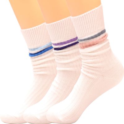 3 Pairs Women Winter Wool Cable Knit Crew Knee High Boot Socks,Size 5-11#W919 (Polyester Blend, Color D19)
