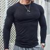 BaMfy compression shirt Men's tight fitting shirt, long sleeved base shirt, sports training shirt, fitness shirt (Color : A1, Size : XX-Large) view 2