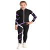 Huimingda Kids Girls Figure Skating Training Suit Zipper Stand Collar Long Sleeve Jacket with Pants Sport Trakcsuit Light Purple 10 Years view 1