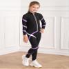 Huimingda Kids Girls Figure Skating Training Suit Zipper Stand Collar Long Sleeve Jacket with Pants Sport Trakcsuit Light Purple 10 Years view 4