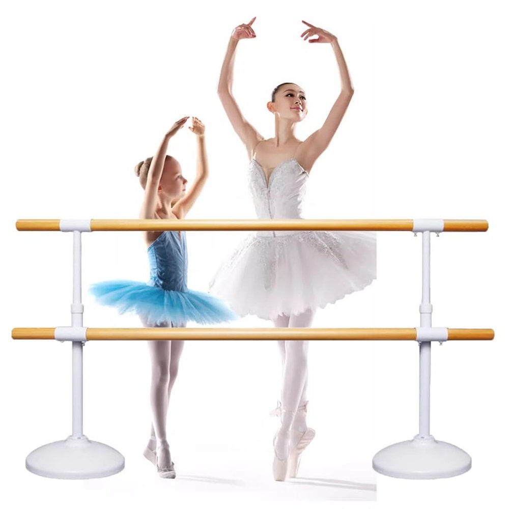 Ballet Barre Heavy Duty Steel Ballet Barre with Wooden Handle, Household Dance Studio Leg Pressure Pole, Can Bear A Weight of 500kg (Color : White, Size : 2M/6.6FT)