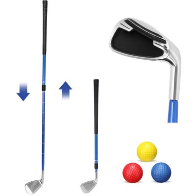 Leyndo Adjustable Length Golf Wedge for Bucket Backyard Activity 56 Degree Gap Wedge Sand Wedges Right Hand Adjustable Golfs Wedges with 3 Practice Balls