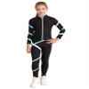 Huimingda Kids Girls Figure Skating Training Suit Zipper Stand Collar Long Sleeve Jacket with Pants Sport Trakcsuit Light Blue 8 Years view 1