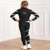 Huimingda Kids Girls Figure Skating Training Suit Zipper Stand Collar Long Sleeve Jacket with Pants Sport Trakcsuit Light Blue 8 Years view 2