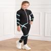 Huimingda Kids Girls Figure Skating Training Suit Zipper Stand Collar Long Sleeve Jacket with Pants Sport Trakcsuit Light Blue 8 Years view 3