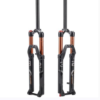 BOXKAT 15 * 100mm Thru Axle 27.5inch Suspension Fork, Travel 140mm Air Forks Threadless Steerer 1-1/8" Straight Tube (Color : Straight, Size : 27.5)