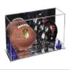Better Display Cases Acrylic Mini - Miniature (not Full Size) Football and Helmet Display Case with Mirror Case, Dark Blue Risers and Mirror Base (B46/A019) view 1