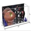 Better Display Cases Acrylic Mini - Miniature (not Full Size) Football and Helmet Display Case with Mirror Case, Dark Blue Risers and Mirror Base (B46/A019) view 2