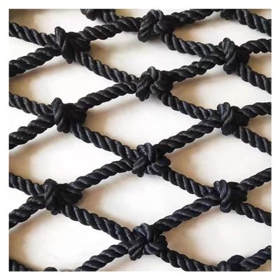 HJZALMI Black Rope Net, Stairway Railing Protective Mesh, Wall Decoration Network, Construction Site Safety NetFence Net, Cargo Net, Customizable (Color : Black-mesh6cm, Size : 3mx5m)