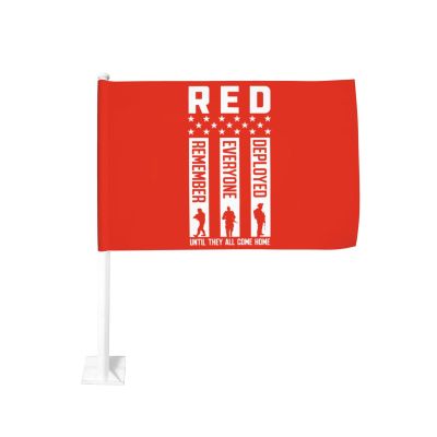 Red Friday Remember Everyone Deployed Car Flag Decoration Banner Double Sided Car Window Decor (Without Flagpole