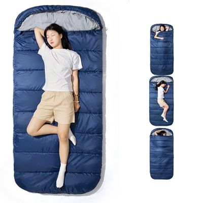 Backpacking Sleeping Bags, Light Sleeping Bag Cold Weather, 100cm Wide Sleeping Bag For Adults Couple Men Women, Travel Sleeping Bag For Camping Family, Compact With Stuff Sack ( Color : Blue , Size :