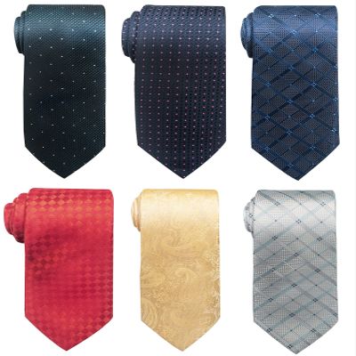 Passabin Tie For Men Necktie Woven Jacquard Neck Ties Set 6 PCS (Blue,Plaid,Brown,Red,Green,Pink)