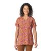 Women's Stretch Poly V-Neck Print Scrub Top view 1