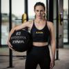 ZIVA ZVO Premium Soft Wall Ball 14 lb. - Elite Level, Commercial Grade Textured Leather Shell, Hard-Wearing Reinforced Stitching Weighted Medicine Slam for Strength Conditioning Workout view 3