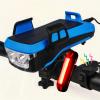 5 in 1, Solar Bike Light with Phone Holder, Horn (Blue 4000mAh) view 1