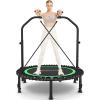 ANCHEER 40" Foldable Mini Trampoline, Fitness Rebounder with Adjustable Foam Handle, Exercise Trampoline for Adults Indoor/Garden Workout,Green view 1