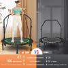 ANCHEER 40" Foldable Mini Trampoline, Fitness Rebounder with Adjustable Foam Handle, Exercise Trampoline for Adults Indoor/Garden Workout,Green view 2