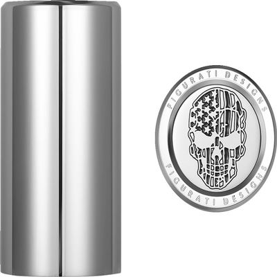 Figurati Designs FD27-DC-2545-SS Docking Hardware Cover - Stainless Steel with Contrast Cut American Flag Skull