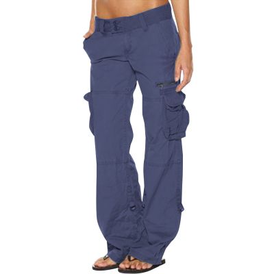 Womens Cargo Pants Y2K Teen Girls Fashion Low Waist Parachute Pants Baggy Wide Leg Jogger Pants Streetwear Hiking Pants Blue