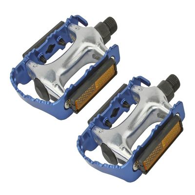 ALTALINE Bicycle Track Alloy Pedals 9/16" Moutain Bike Cage Style (Blue)