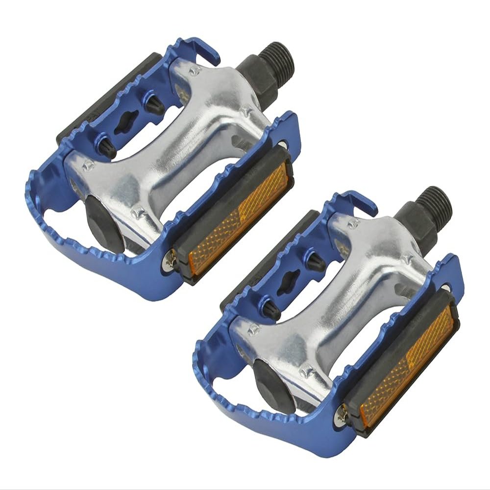 ALTALINE Bicycle Track Alloy Pedals 9/16" Moutain Bike Cage Style (Blue)