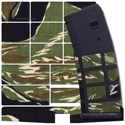 HolsterSmith EDC Wrap - PMAG Magazine Wrap - Cordura (500D) - (Compatible with Tiger Stripe Vietnam) - Adhesive Fabric Wrap for PMAG Magazines - PMAG Grip Enhancement Fillers