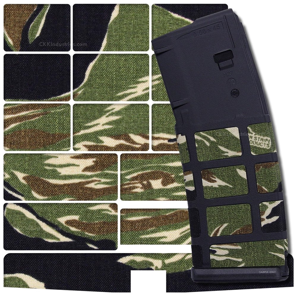 HolsterSmith EDC Wrap - PMAG Magazine Wrap - Cordura (500D) - (Compatible with Tiger Stripe Vietnam) - Adhesive Fabric Wrap for PMAG Magazines - PMAG Grip Enhancement Fillers