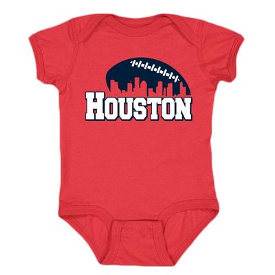 Houston Skyline Kid's Bodysuit for Football Fans (Red, 12M)