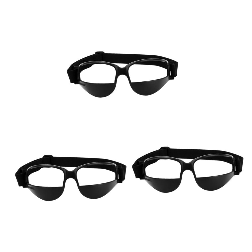 BESPORTBLE 3pcs Basketball Practice Glasses Black Sports Glasses for Training Aid Anti-low Head Design Training Goggle