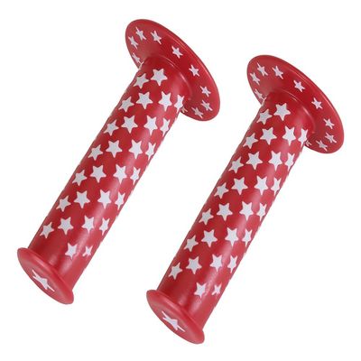ALTALINE Bicycle Vintage Star BMX Style 124mm Long Classic Bike Grips, Multiple Colors (Red)