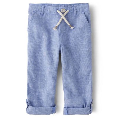 Gymboree,and Toddler Drawstring Linen Pants,Boy That's Blue,8