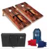 Tailgating Pros Monogrammed Red Cornhole Boards - 4'x2' Lightweight Cornhole Game- Includes Carrying Case, Set of 8 Corn Hole Bags & Tote view 1