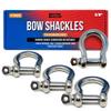 Premium Stainless Steel D-Ring Shackles, Marine Grade, 4-Pack, 3/8" Mini Bow or Clevis Anchor Shackle for Boat, Sailboat, Chain, Rigging Clasp view 1