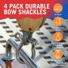 Premium Stainless Steel D-Ring Shackles, Marine Grade, 4-Pack, 3/8" Mini Bow or Clevis Anchor Shackle for Boat, Sailboat, Chain, Rigging Clasp view 2