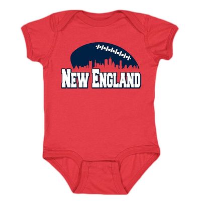 New England Skyline Kid's Bodysuit for Football Fans (Red, 12M)