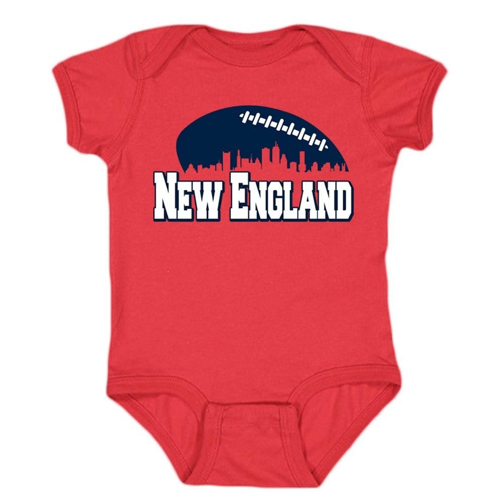 New England Skyline Kid's Bodysuit for Football Fans (Red, 12M)