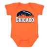 Xtreme Apparrel Chicago Skyline Baby Bodysuit for Football Fans (Orange, 18M) view 1