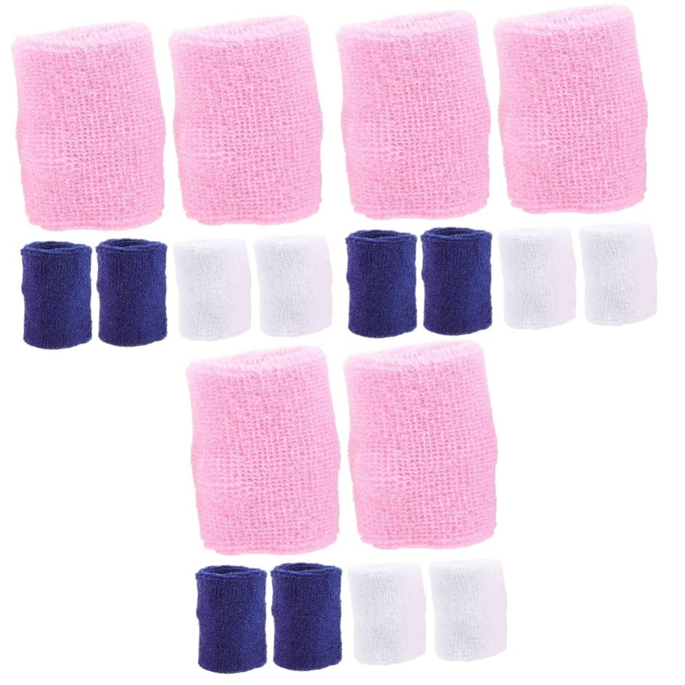 VANZACK 18pcs Boy Girl Sweatbands for Sports Elastic Wrist Protectors for Boys Girls Moisture-Wicking Arm Bands for Basketball Soccer Tennis Running Outdoor Activities
