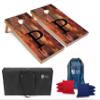 Tailgating Pros Monogrammed Red Cornhole Boards w/Ring Lights - 4'x2' Lightweight Cornhole Game- Includes LED Rings, Carrying Case, Set of 8 Corn Hole Bags & Tote view 1