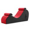 Avana Chakra Yoga Chaise - 2 Adjustable Headrests & Handles with Adjustable Straps, Micro-Velvet/Microloop, Red & Grey view 1