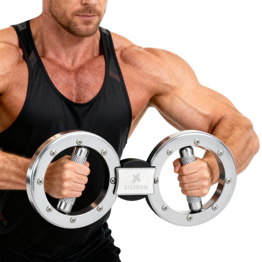 EILISON Rotating Burn Machine 12 LB, Rotating Arm Machine 360 Degree Rotating Grips, Multifunctional Spinning Burn Rotator Machine for Forearm Trainer, Boxing, Workouts (Silver)