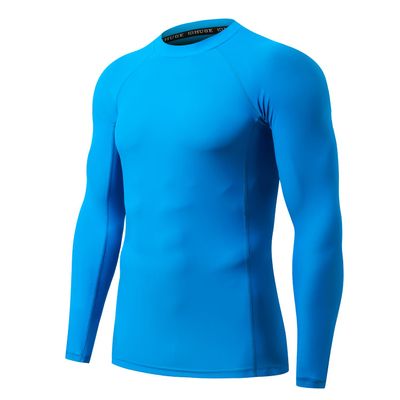 ADOREISM Swim Shirts for Men UPF 50+ Quick-Dry Sun Protection Long Sleeve Rash Guard for Men (Blue, 2XL)