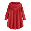 Womens Casual Sherpa Hoodie Jacket Fuzzy Fleece Warm Sweatshirts Button Down Oversized Outerwear Loose Hooded Tops view 3