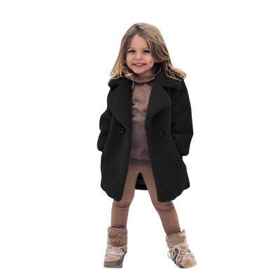 Toddler Girls Coats 4t Coat Jacket Girls Thicken Kids Warm Fleece Winter Baby Girls Coat&jacket Coats (Black, 3-4 Years)