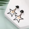 Trendy Star Clip on Earrings for Women Gold Silver Black Star Drop Earrings Double Star Non Piercing Ear Clip Birthday Party Jewelry Gifts for Women view 2