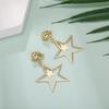 Trendy Star Clip on Earrings for Women Gold Silver Black Star Drop Earrings Double Star Non Piercing Ear Clip Birthday Party Jewelry Gifts for Women view 3