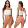 ADOVAKKER Women Underwear Cheeky Panties Stretch Lace Underpants for ladies Silky Nylon Sexy Briefs 5-pack B-XL view 2