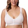DELIMIRA Women's Front Closure Posture Wireless Back Support Full Coverage Bra Coconut White 40D view 2